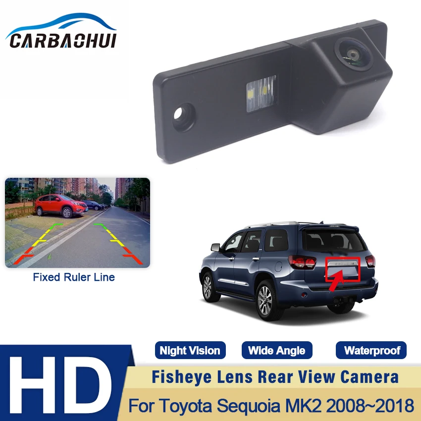 170 Degree Backup Reverse Rear View Camera Full HD CCD Waterproof For Toyota Sequoia MK2 2008~2013 2014 2015 2016 2017 2018