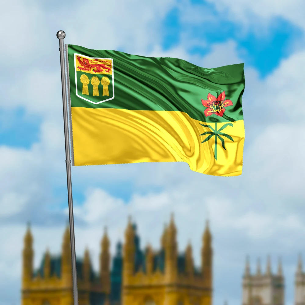 3x5 Ft Saskatchewan Flag Vivid Color and Fade proof a province of the Canada Flags Polyester with Brass Grommets 3 X 5 Ft