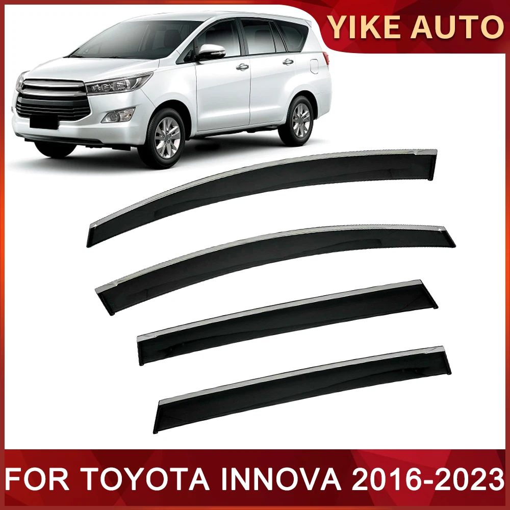 For TOYOTA INNOVA 2016-2023 Car Window Sun Rain Shade Visors Shield Shelter Protector Cover Trim Frame Sticker