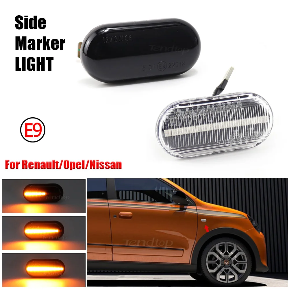 For Dacia Duster Renault Megane 1 Clio1 2 KANGOO ESPACE Smart Fortwo 453 Side Marker Fender Light LED Dynamic Turn Signal Light