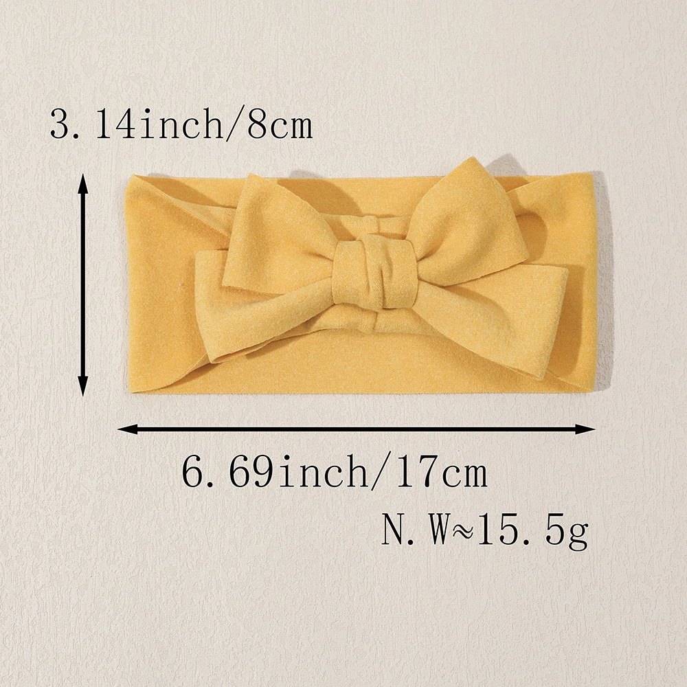 Kids Solid Bow Headband Baby Girl Cute Nylon Hair Band Soft Protect Newborn Headwear Hair Accessories Baby Girls Fashion Turban