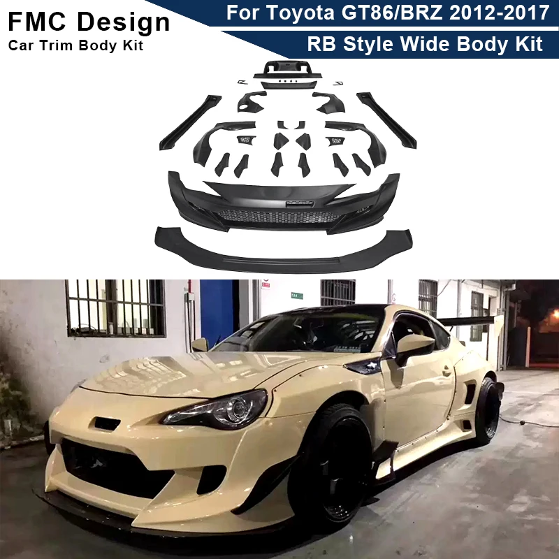 

Fiberglass Wide Body Kit for Toyota GT86/BRZ Upgrade RB-3 Style Bumpers Front Lips Side Skirts Fenders Wheel Arches Rear Spoiler