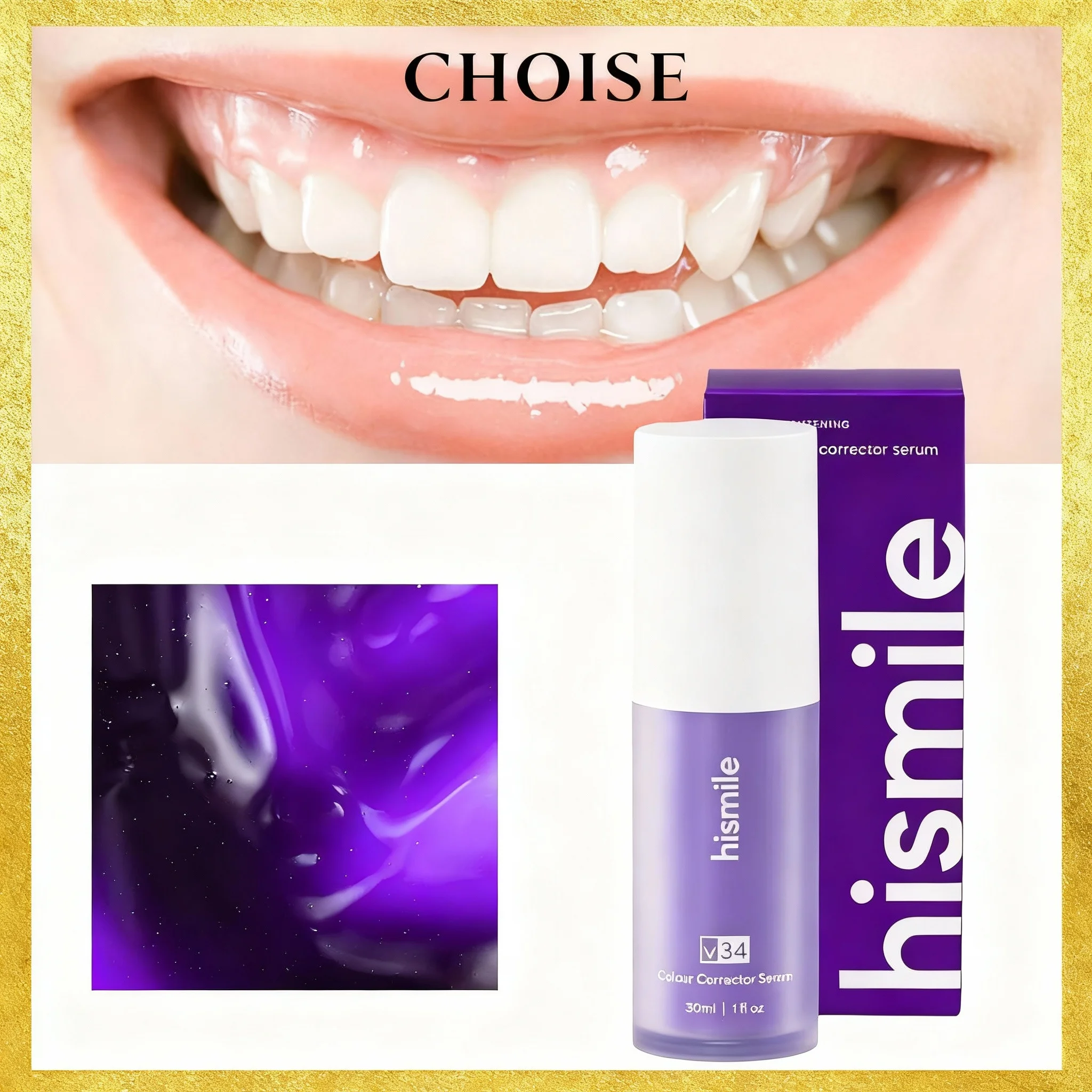 Purple Whitening Toothpaste Deep Cleaning Stain Removal Dentifrice Freshing Breath Oral Care Essentials for Home Daily Life 30ml