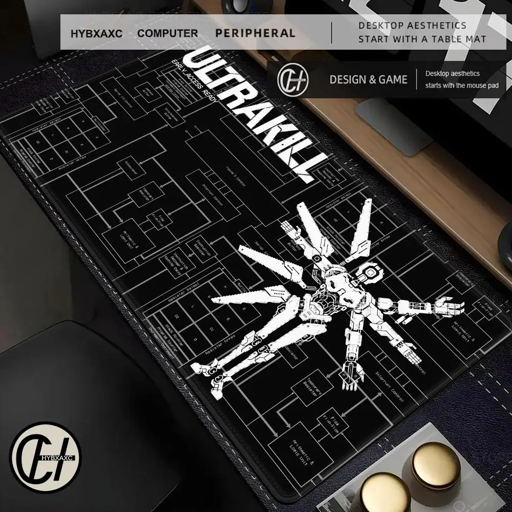 Fast Paced Retro Shooter ULTRAKILL Mouse Pad Computer Mouse Pad PC Gaming HYBXAXC Office Keyboard Large Mouse Mat Gamer Deskpad