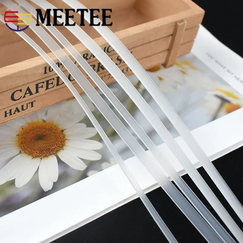Meetee 5/10Meters Clear PP Plastic Corset Ribbon Webbing Boning Wedding Dress Support Bra Side Tape Decoration Strap Accessories