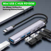 USB-C HUB USB3.0 OTG Adapter 5Gbps Multi USB 3.0 2.0 Splitter with 100W PD Charging Dock for MacBook Pro PC Laptop Smart Phone