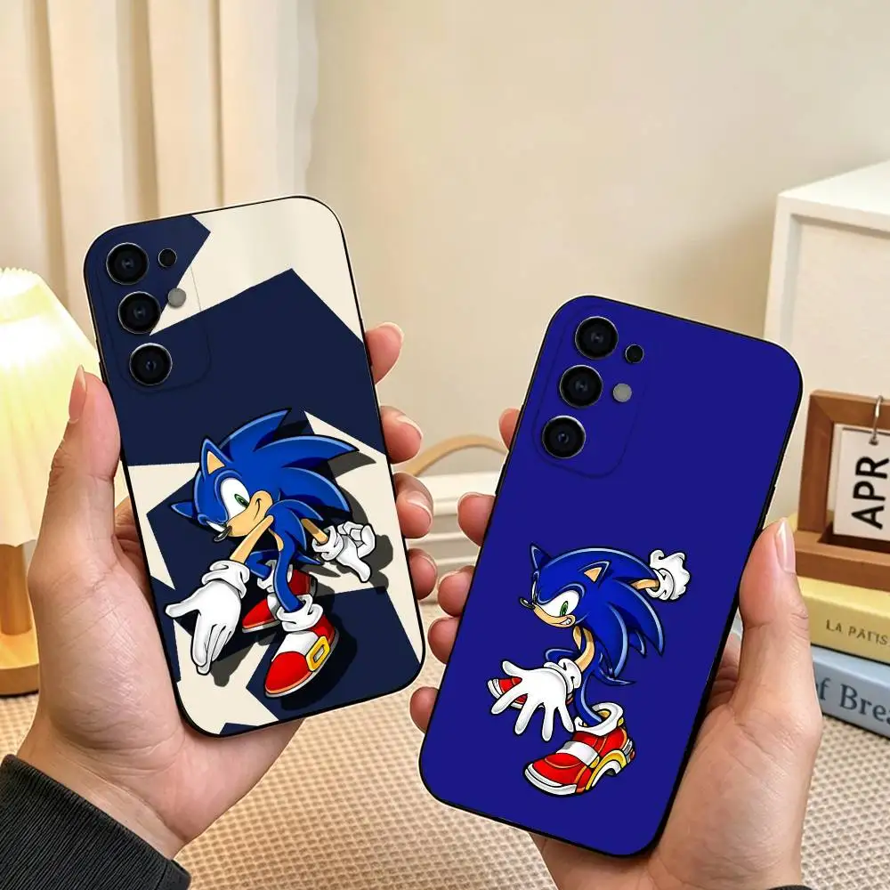 Cartoon Sonic the Hedgehog  Phone Case For Samsung S26,S25,S24,S23,S22,S21,S30,Ultra,Plus,Fe,Soft Silicone Black Cover Gift
