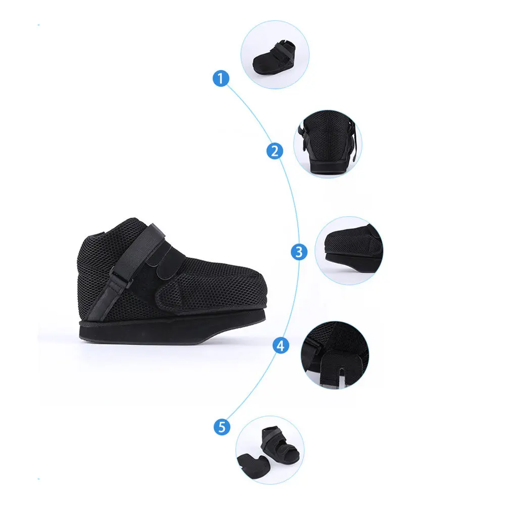 

Foot Decompression Shoes Postoperative Adjustable Toe Shoe Walking Boots for Broken Toe Foot Fractures Size S Breathable Mesh