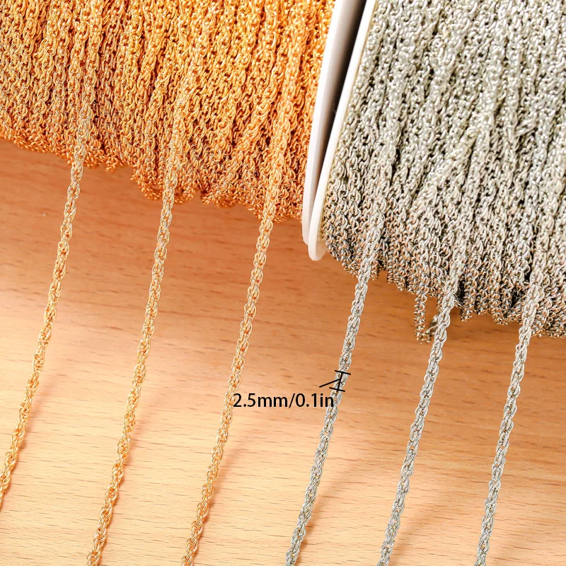 1Meter/strip copper Fried Dough Twists Chain For necklace Bracelet Earring Jewelry Making DIY Components jewelry Accessories Y18