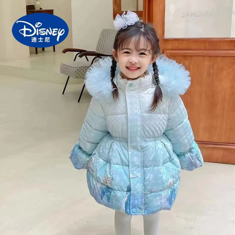 

Disney Girls Long Puffer Jacket | Washable Thickened Winter Coat, Warm & Cute