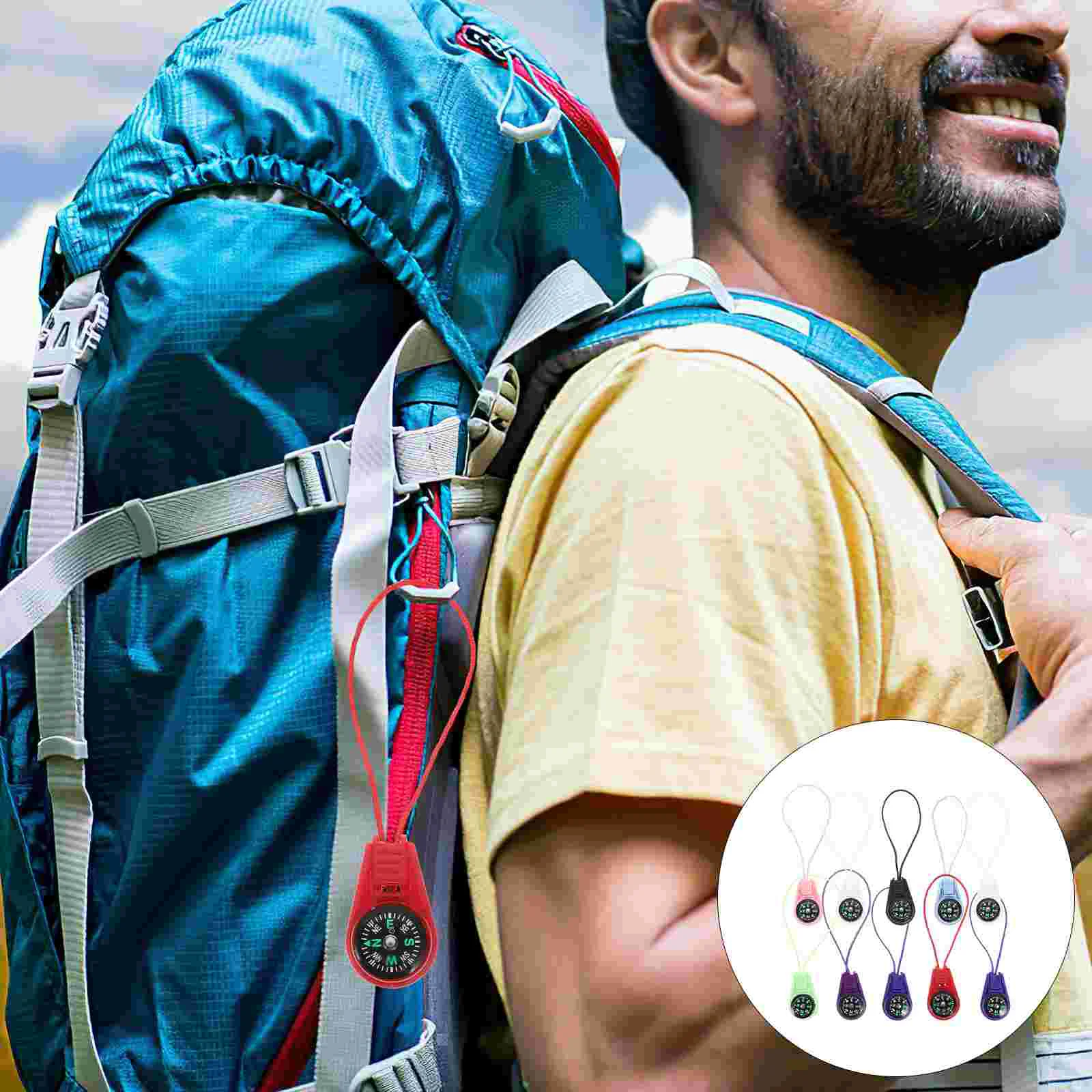 

20 Pcs Camping Pocket Lanyard Slider Compass (mixed Colors) 20pcs Child Carabiner Portable Abs Acrylic Hiking Size