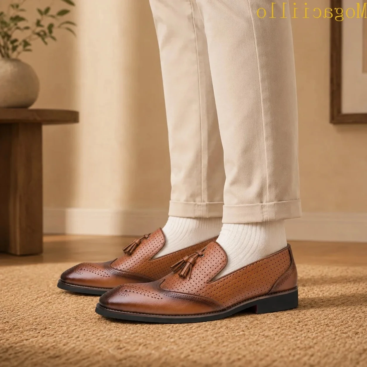 Men Shoes Yellow - Brand Yellow Men's Tassel Red Sole