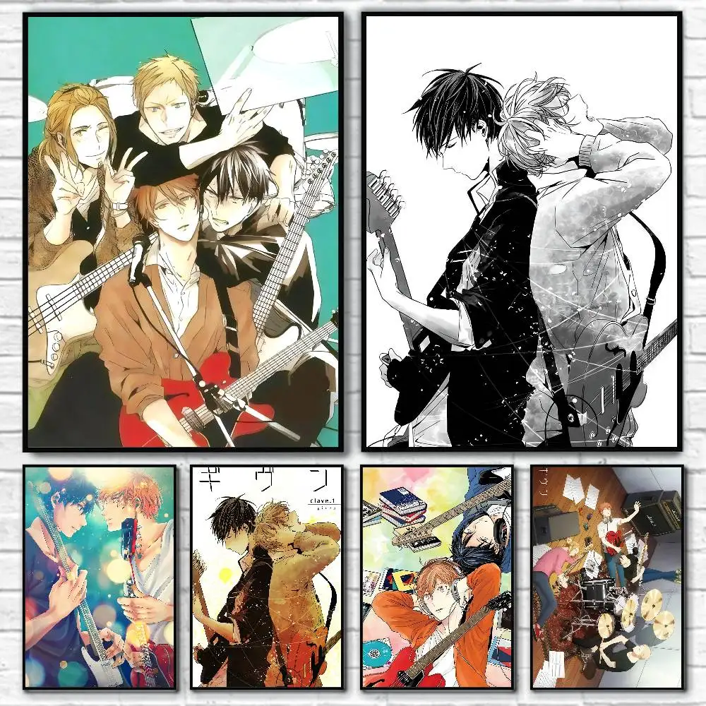 Cartoon Anime Art G-GIVEN Manga Posters Fancy Wall Sticker for Living Room Bar Decoration Wall Decor