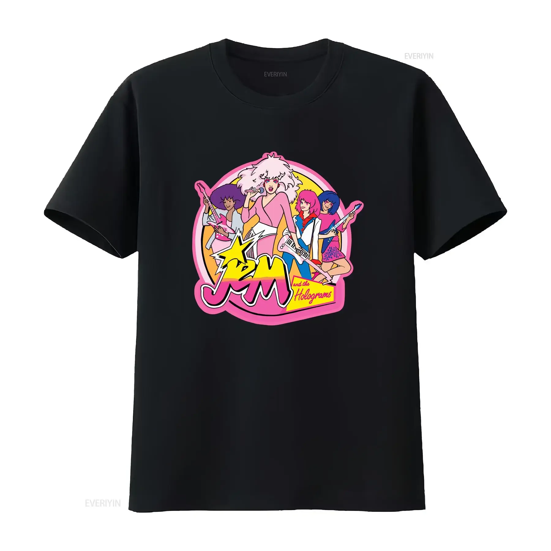 Jem y los hologramas camiseta para niños verano chica 80's mujeres dibujos animados verano estrella dulce vintage lavado homme elegante