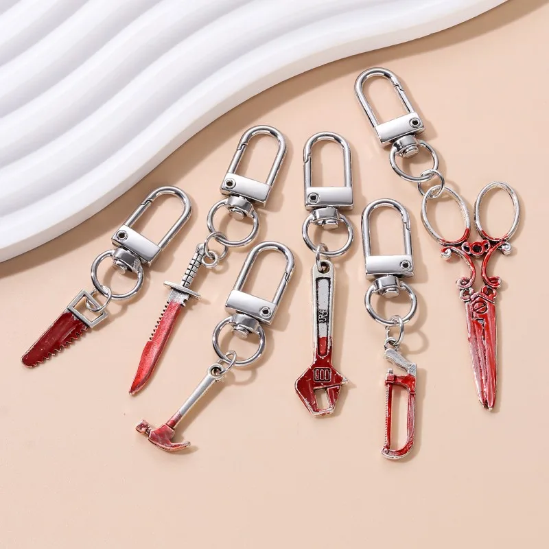 Neue Mode Halloween Bluts chere Hammer sah Emaille Charms spannende schrullige Stil Anhänger für die Herstellung von hand gefertigten DIY Schmuck