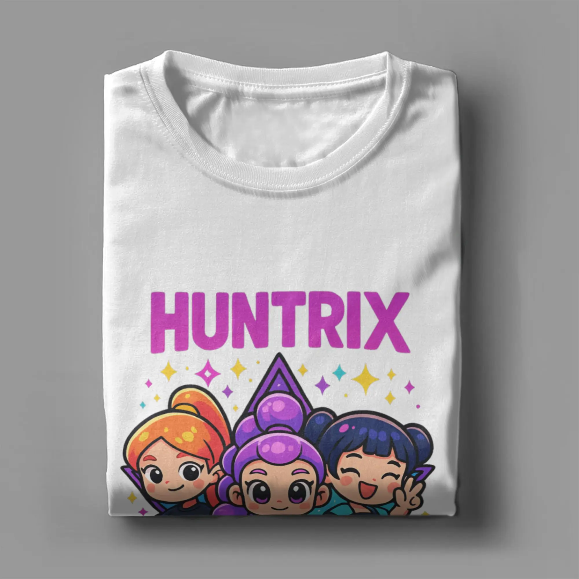 Kpop شيطان الصيادين فيلم Fanart تي شيرت الرجال القطن الفكاهة تي شيرت Crewneck تي شيرت قصير الأكمام بلايز الطرف