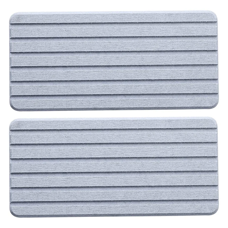 

AD30-2 PCS Water Absorbent Diatomite Coasters Rectangle Grooved Design Water Absorbing Stone Gray