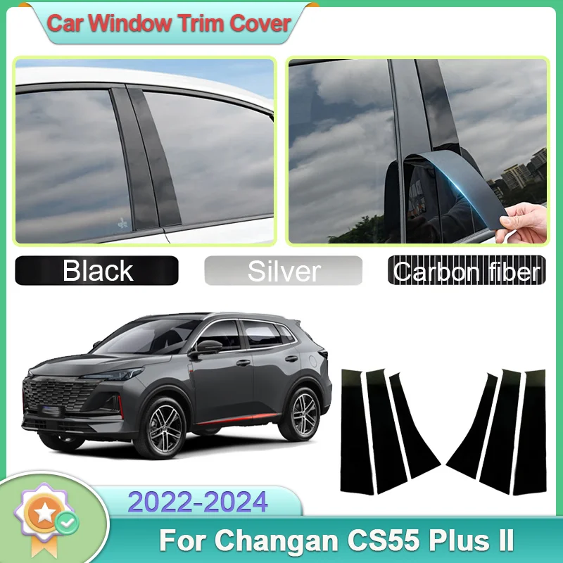 

Car Window Trim For Changan CS55 Plus II Nevo Q05 2022 2023 2024 Middle Column Sticker Door Trim Cover Dedicated Car Accessories