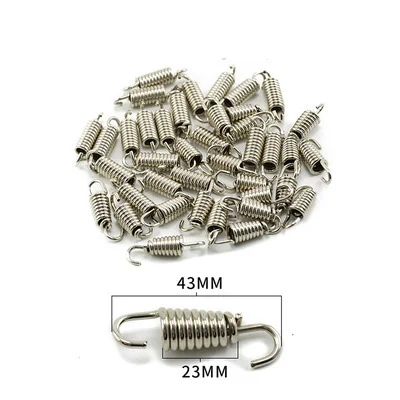 2PC Universal Motorrad Auspuff Frühling Haken Edelstahl Auspuff Vorne Mitte Link Rohr Drehbare Metall Federn