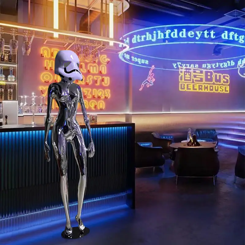 

Mechanical Ji sculpture ornament, cyberpunk style bar KTV large luminous ornament