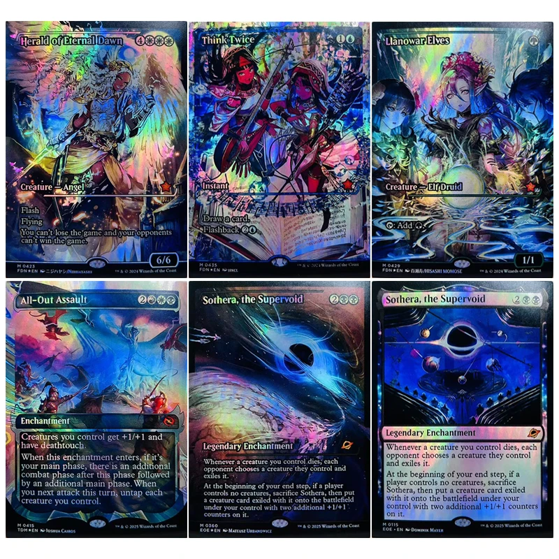 

Аниме Twinflame Tyrant Think Twice Ilanowar Elves, карточки «сделай сам», коллекционные карты, подарок на Рождество, день рождения, детская игрушка