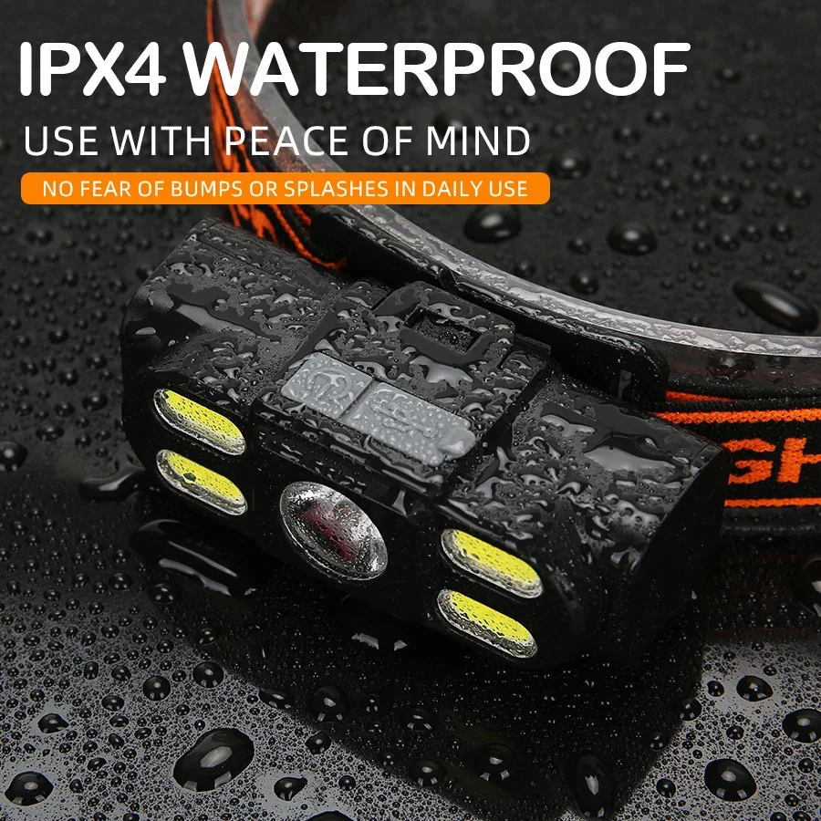 Multifunctional Headlight Portable High Light Headlight Rechargeable Waterproof Flashlight Outdoor Camping Night Fishing Torch