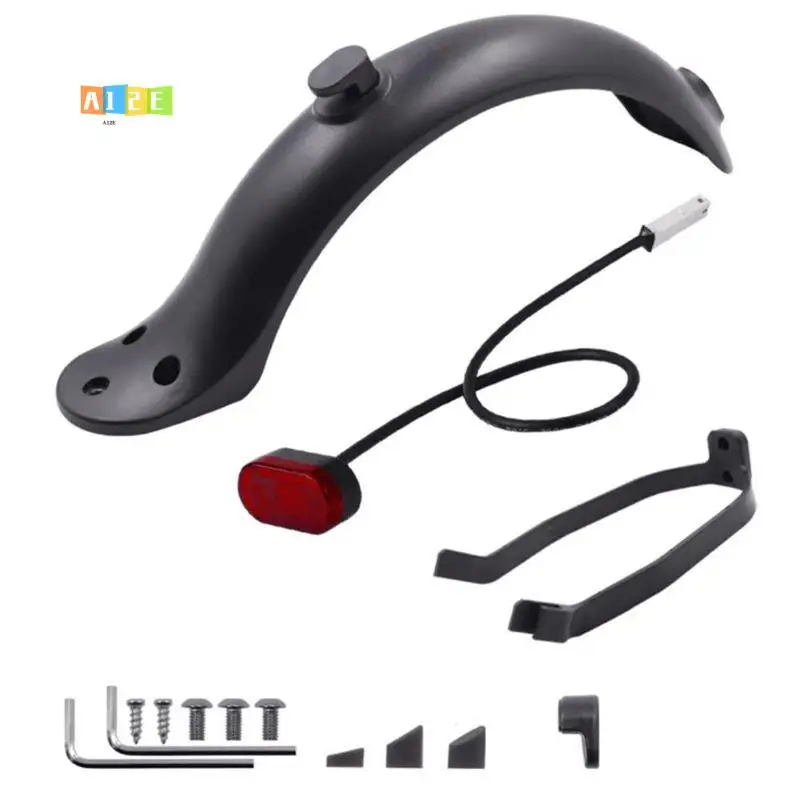 

A12E-Rear Wheel Brake Fender Kit For Xiaomi Scooter M365 PRO Mudguard Wing Add Taillight Hook License Plate Fender Support