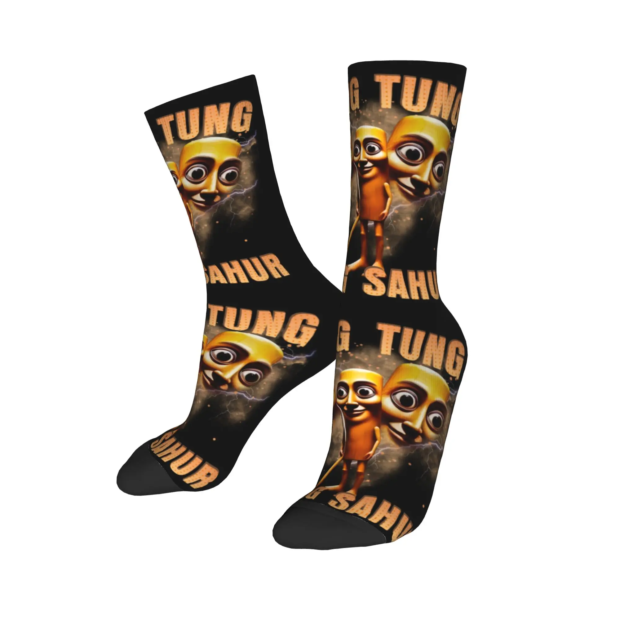 Fashion Tung Tung Tung Sahur Funny Meme Italian Brainrot Socks Men Women Warm 3D Print  Sports Basketball Socks