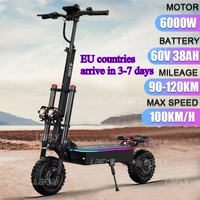 D88 Off-road Electric Scooter 6000W Dual Motor 60V 38AH High Strength Battery Hydraulic Brakes with Display Max Speed 100KM/H
