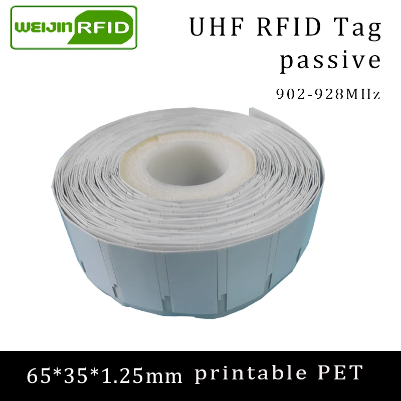 UHF RFID Ultrathin anti metal tag 915m 868m Monza R6P 65*35*1.25mm EPC 6C IT fixed assets printable passive RFID PET Label