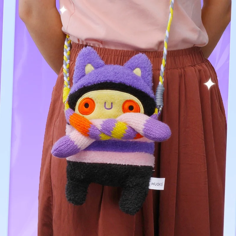 昊奇レミぬいぐるみ猫型クロスボディバッグ　トレンドグラデーションカラー　可愛い卒業祝い　ポリエステル繊維　男女兼用