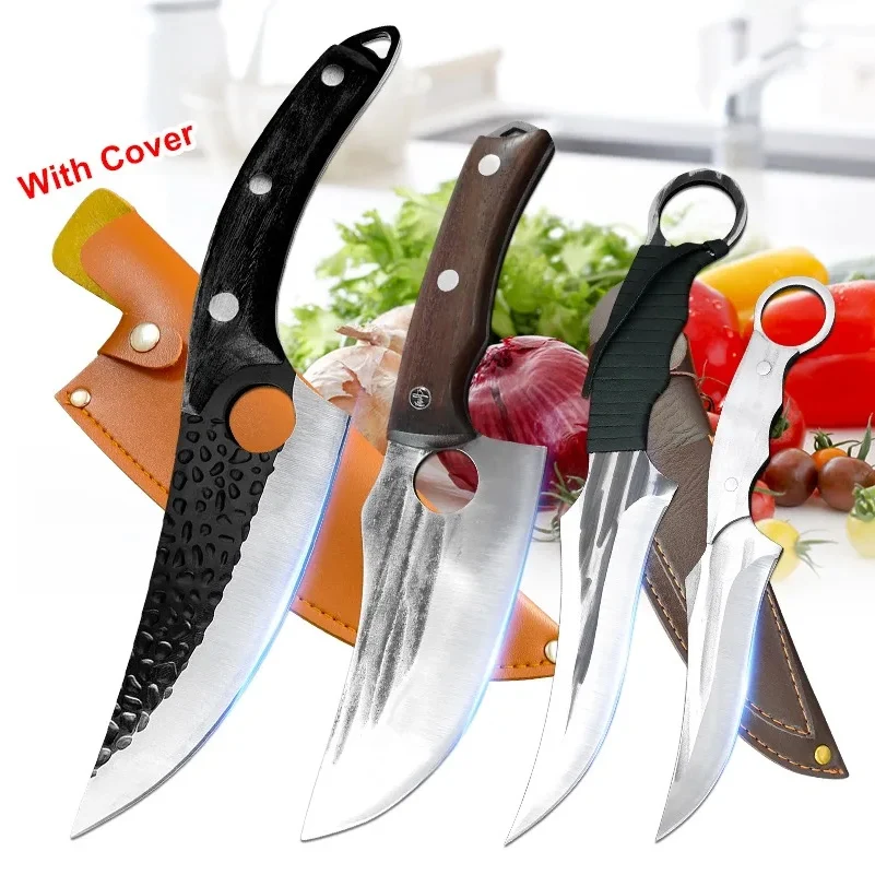 

Butcher Boning Knife Hand Forged Blade Kitchen Knives Cleaver Meat Vegetables Chef Knife Slicing Fish Fruit BBQ Utility Knife