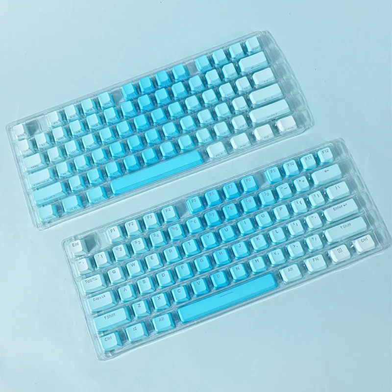 Original color - ice blue gradual change keycap light transmission PBT side engraving OEM simple gradual change 688796104