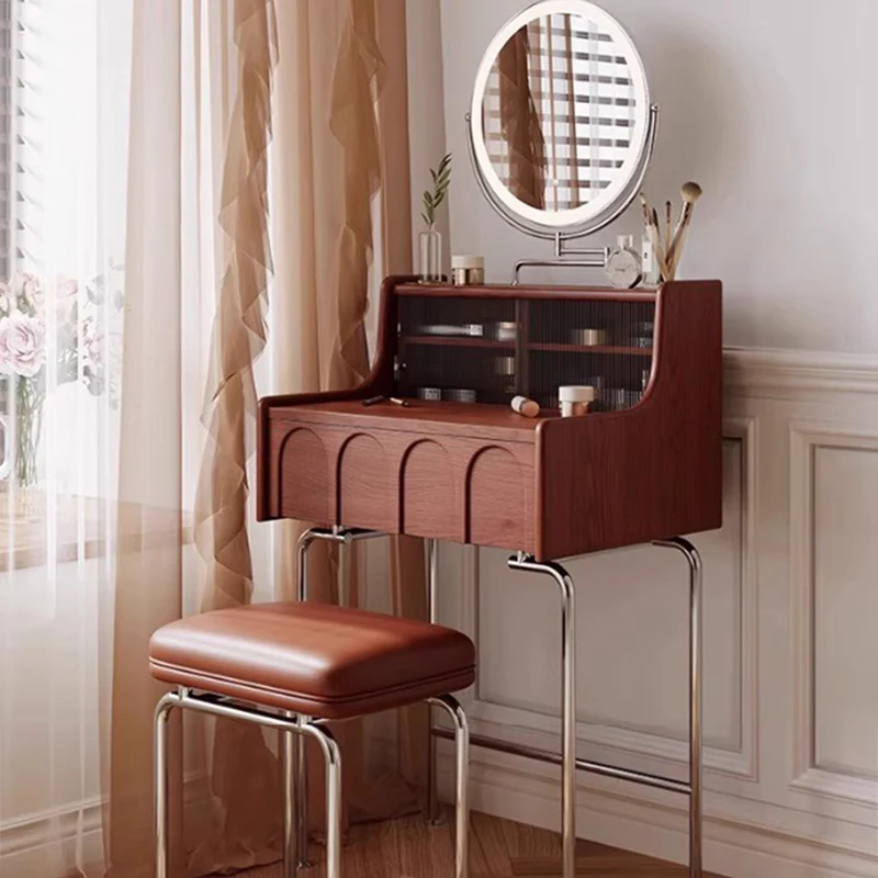 

Modern Bedside Vanity Table Cabinet Small Storage Bedroom Dressing Table Chair Desk Mirror Girl Penteadeira Trendy Furniture