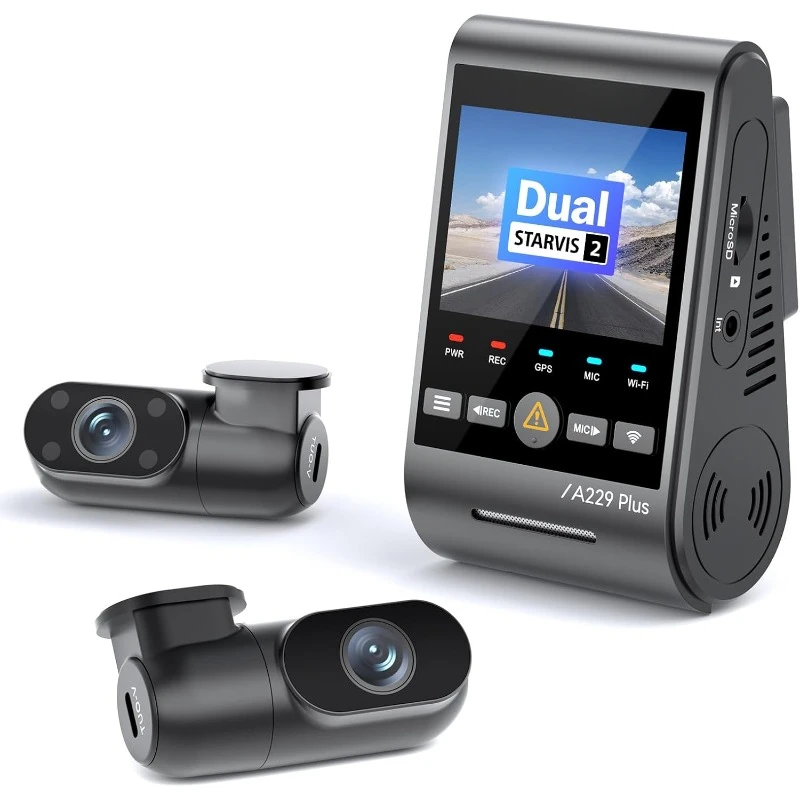 A229 Plus 3 Channel Dash Cam, Dual STARVIS 2 Sensors,  5GHz Wi-Fi, Voice Control, Ultra-Precise GPS, 24 Hours Parking Mode