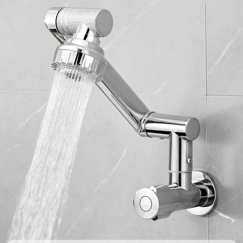 Chrome Kitchen Faucet Sink Wall Mounted 360 Degree Rotate Single Cold Mixer Tap Bath Basin Faucet One Hole Kitchen