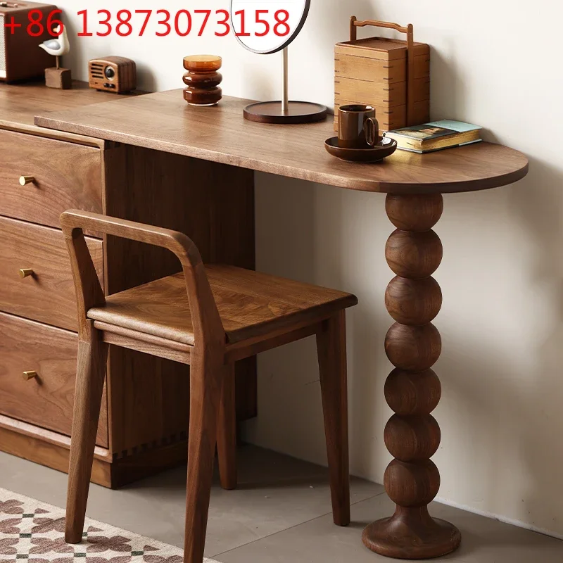 Mujia Furniture Black Walnut Bedroom Large Bucket Cabinet Solid Wood Retro Wall Locker Corner Storage Cabinet Drawer Cabinet