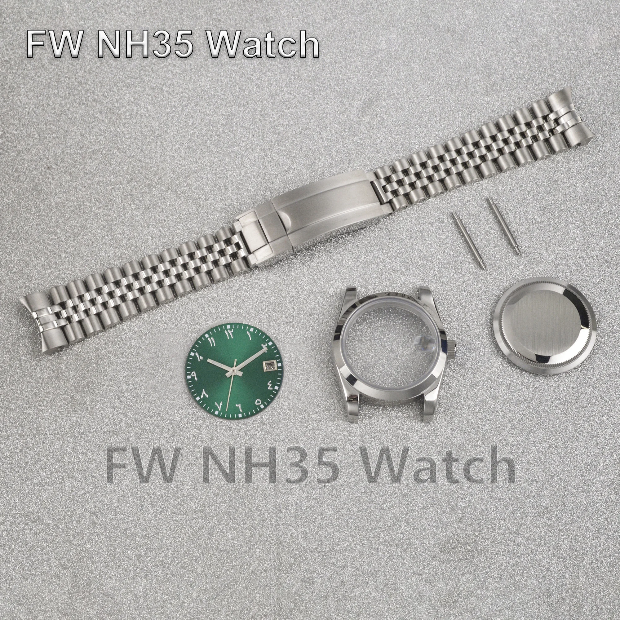 NH35 Watch Case Jubilee Bracelet fit NH34/35/36 Movement Sapphire Crystal Waterproof NH35 Case New Mod Parts Case for Datejust