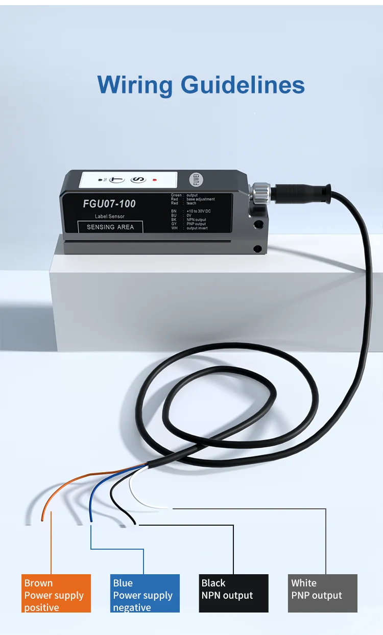 FGU07-100 Photoelectric Eye Slot width 0.7mm Slot Type Clear Label Detection for Labeling Machine Label Sensor Capacitive – Detail 11