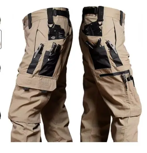 Slijtvaste werkbroek Man Rechte cargobroek met meerdere zakken Outdoor jogging tactische broek Lente herfst casual broek