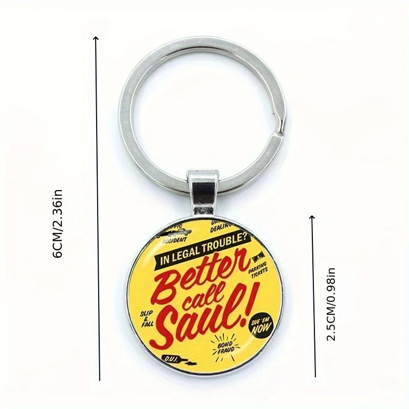 1pc Better Call Saul Goodman Keychain Drama Quote, Breaking Bad TV Show Metal Pendant for Bags, Keys, Accessories, Gift for Fans