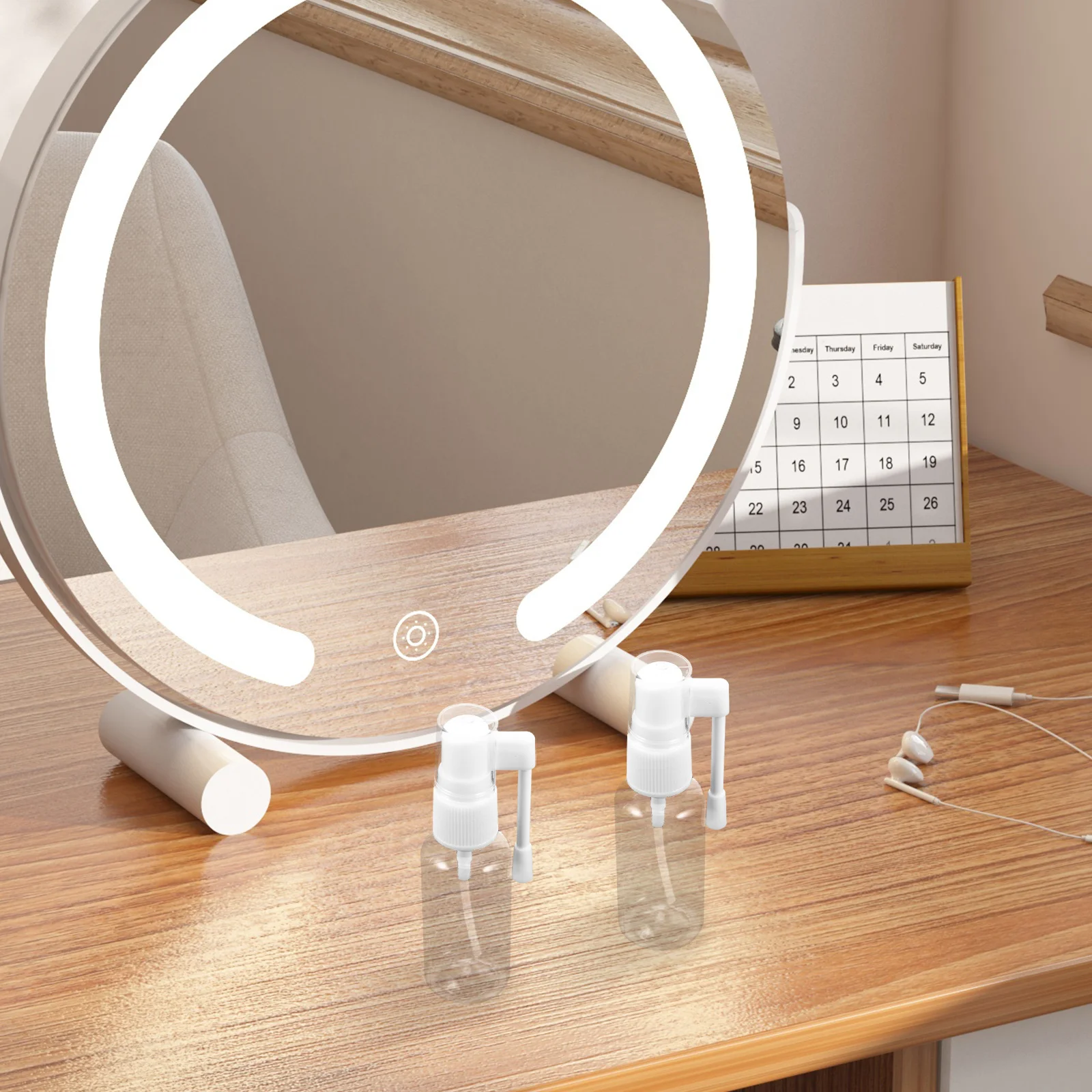 30 Buah Botol Semprot Berputar 30Ml Kabut Halus Transparan Pet Portabel Isi Ulang Mini Wadah Perjalanan untuk Kosmetik Minyak Esensial