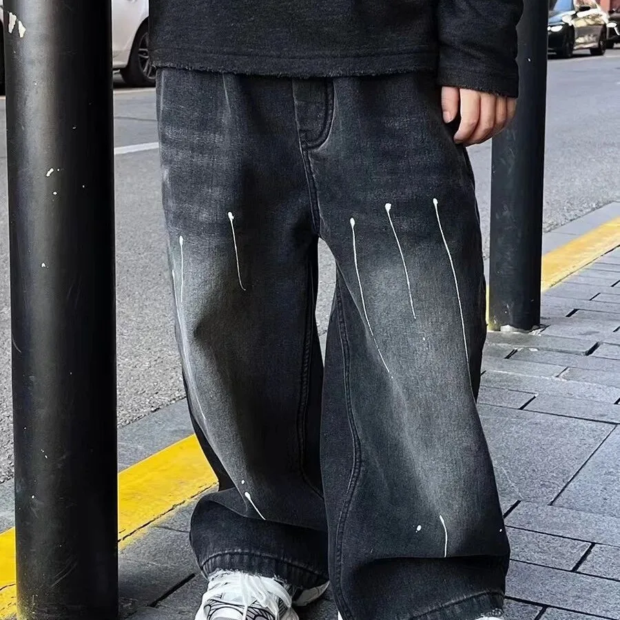 

Boys' Jeans Spring and Autumn Children's Casual Straight Pants Fashion Kids Trousers 100-150cm