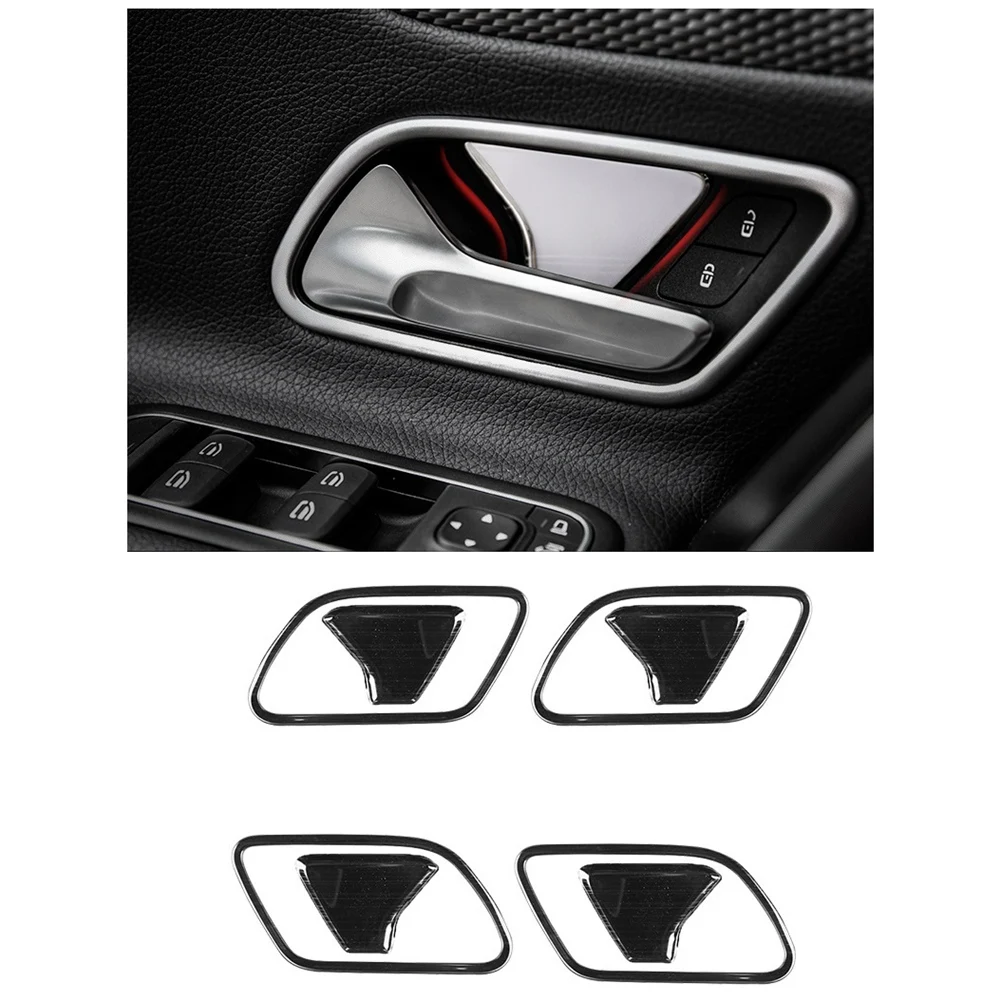 For Mercedes Benz B GLB GLA Class W247 2020 2021 Stainless Steel Door Handle Bowl Cover Trim Frame Accessories,Black