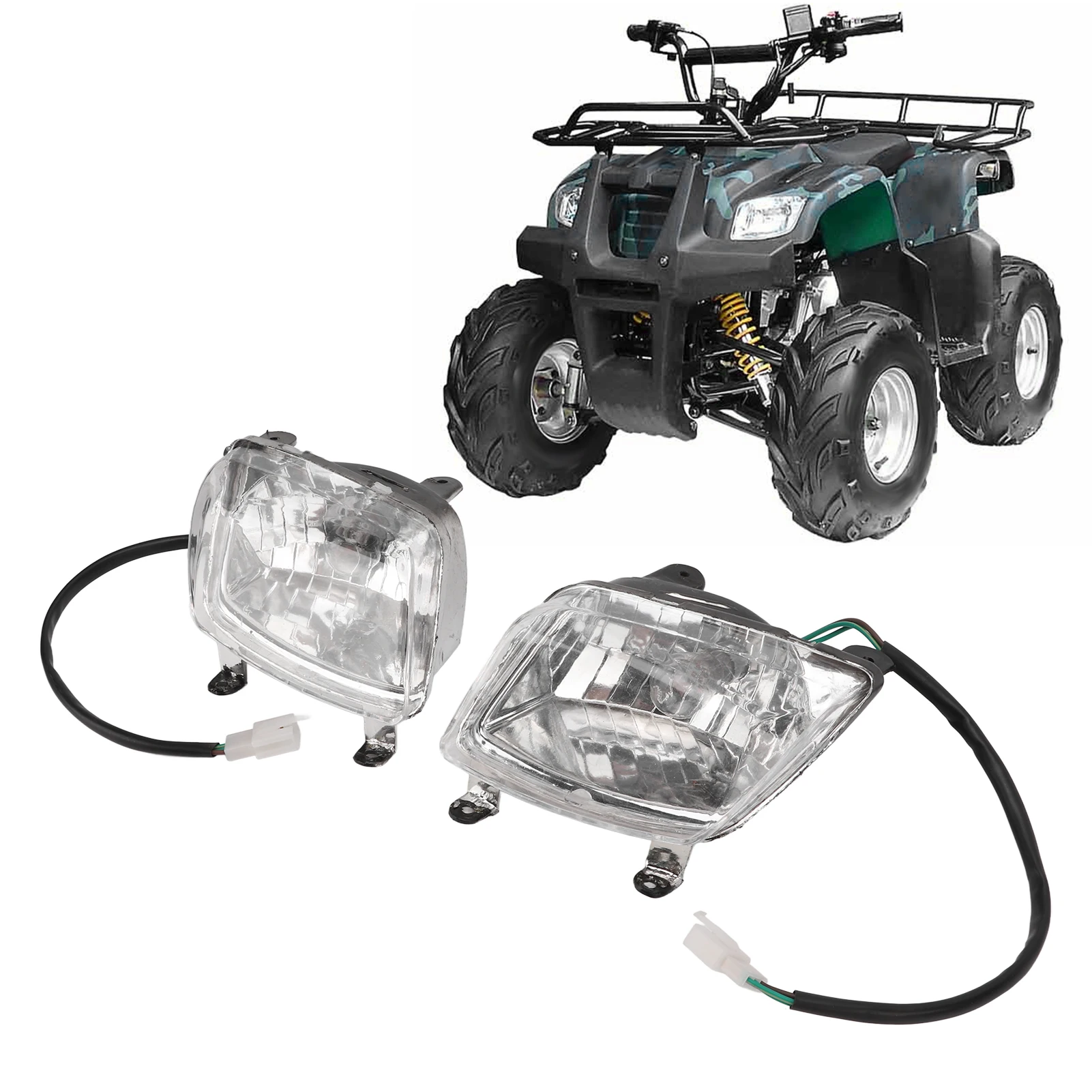

1 Pair ATV Headlights Left Right 12V Front Headlamp Driving Light ATV Accessories Replacement for TaoTao Panther110RX2 SunL