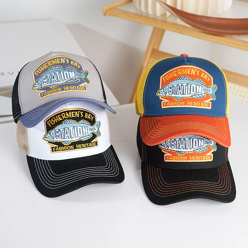 Amerikanischen Stil Mesh Baseball Kappe Frühling Sommer Ausflug Atmungsaktive Radfahren Kappe Für Frauen Mode Freizeit Trucker Hut Für Männer