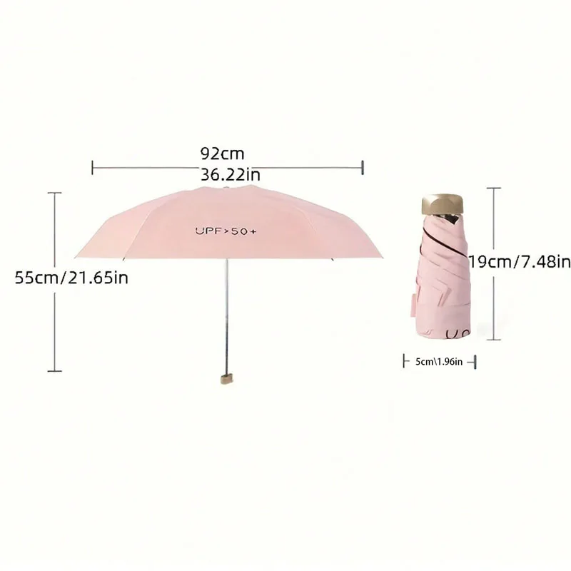 Mini Pocket Umbrella Aluminum Alloy Frame Sun Rain 2 in 1 Vinyl Folding Umbrella UV Protection Ultra Light Small Capsule Parasol