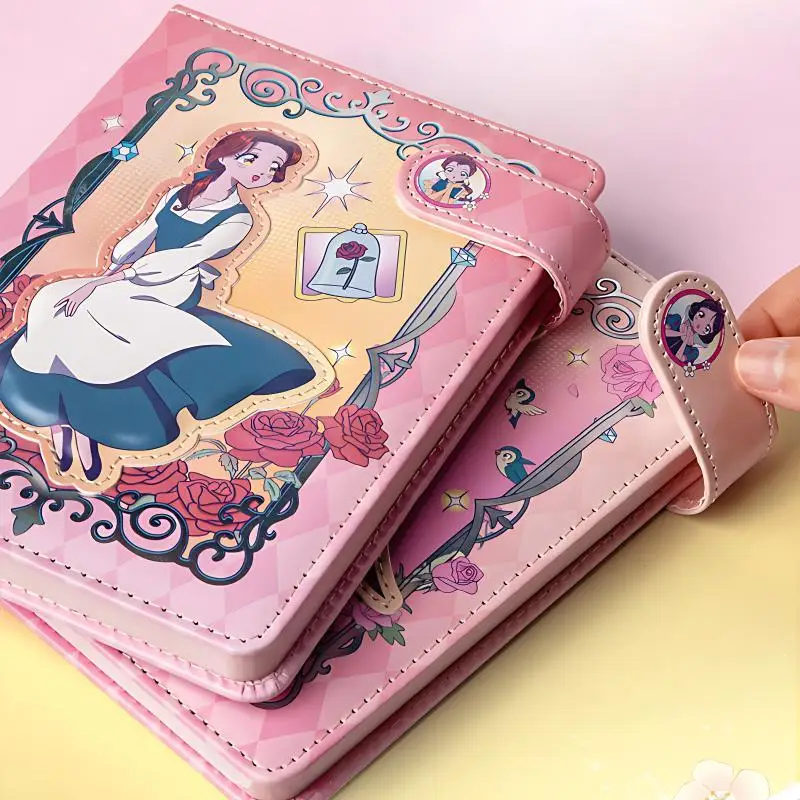 Anime Kawaii Disney Snow White A5 Magnetic Button Color Page Book Cartoon Princess Series Beautiful Notebook for Children Gift