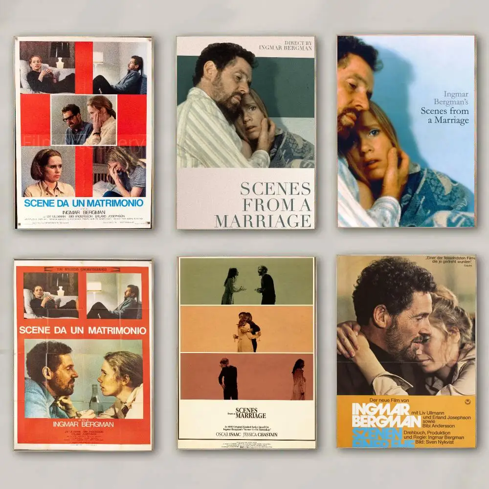 classic movie S-Scenes from a Marriage 1974-E Poster Modern Wall Decal for Living Room Cafe Office Bar and Bedroom