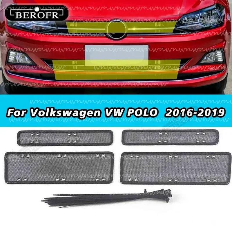 Front Grille Insert Net Anti-insect Dust Garbage Proof Inner Cover Mesh For Volkswagen VW POLO Mk6 2016-2018 2019
